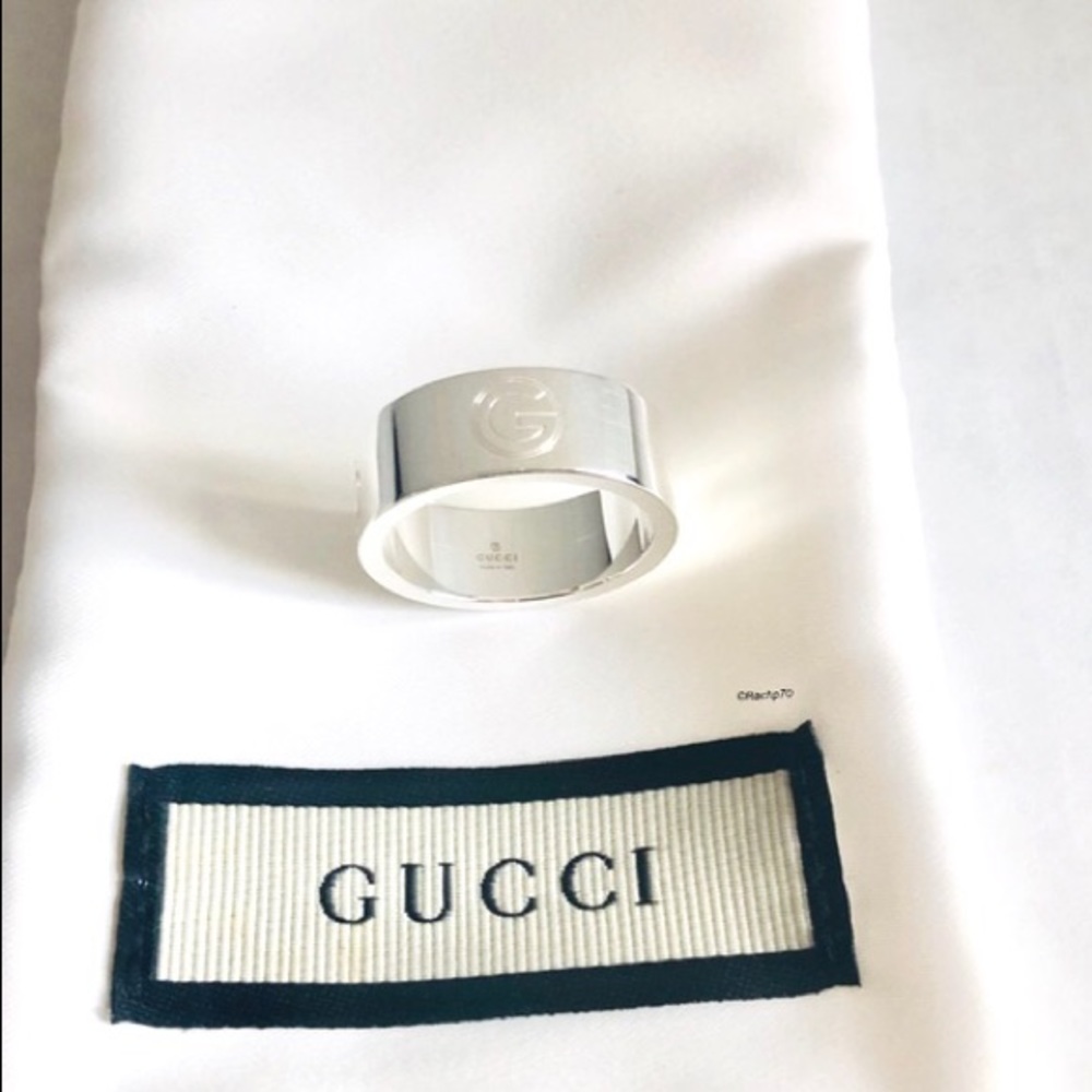 New Authentic Gucci Cut Out G Ring 8mm Band - Picture 6 of 8